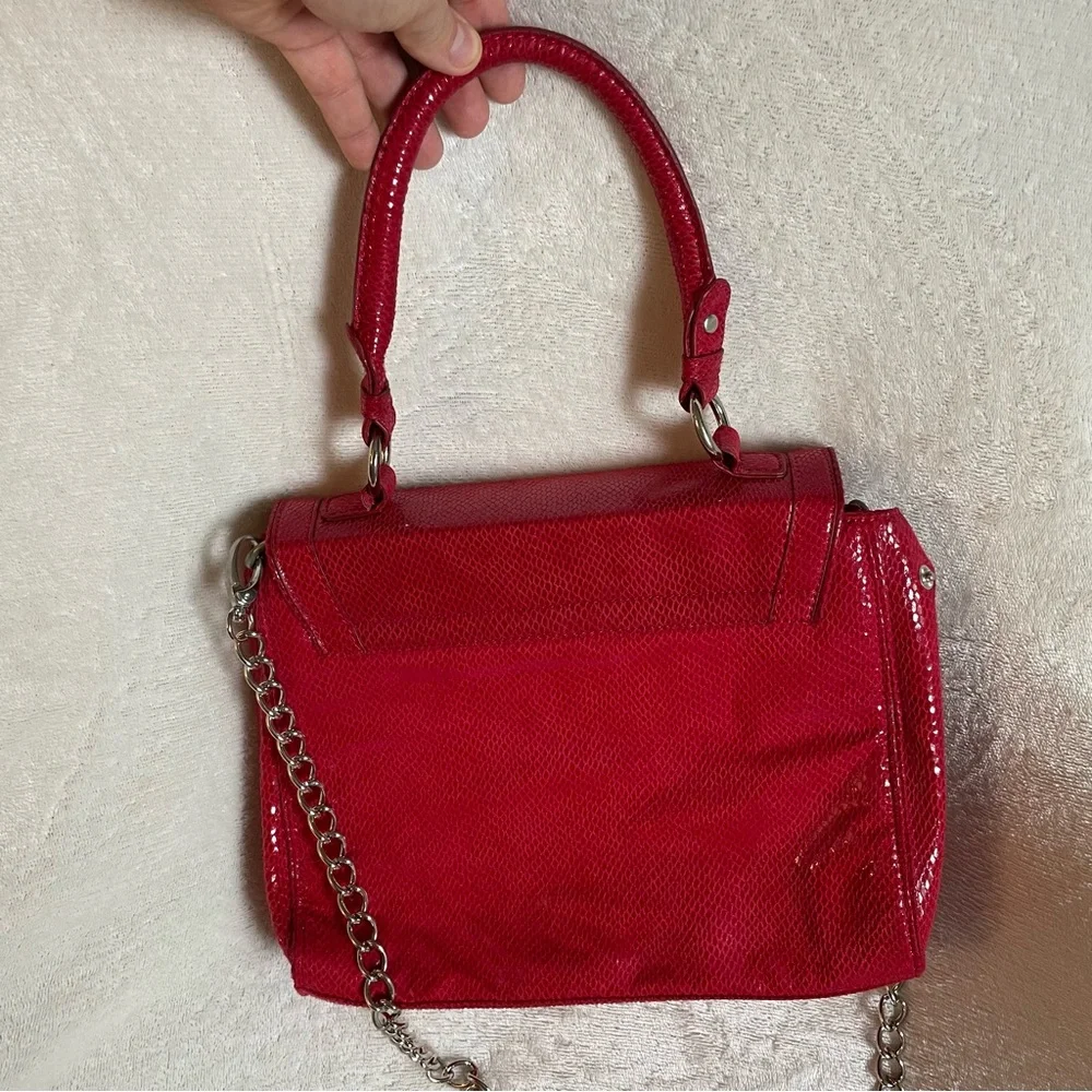White House Black Market Red Purse Snake‎ print